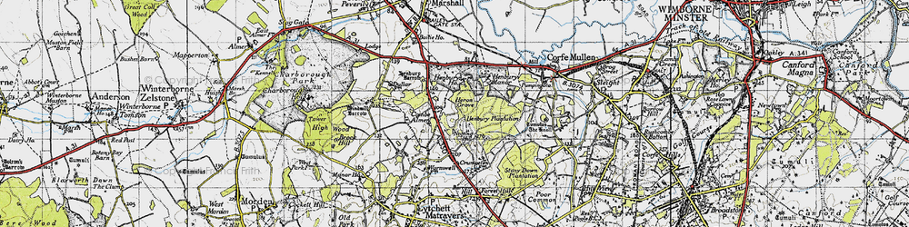Old map of Windmill Barrow in 1940