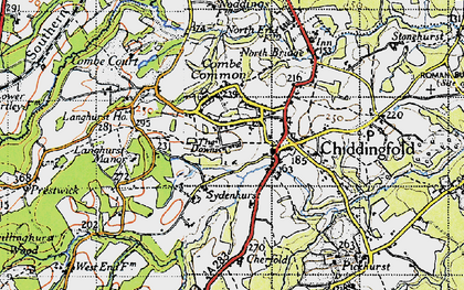 Old map of Combe Common in 1940