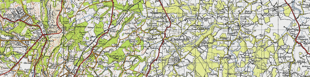 Old map of Combe Common in 1940