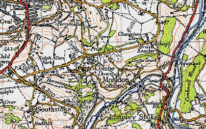 Old map of Combe Down in 1946