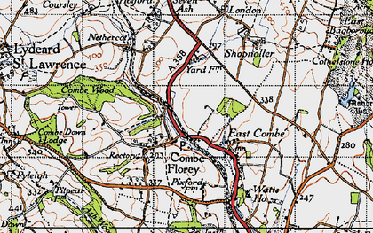 Old map of Combe Florey in 1946