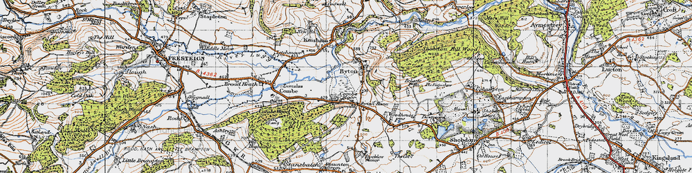 Old map of Combe Moor in 1947