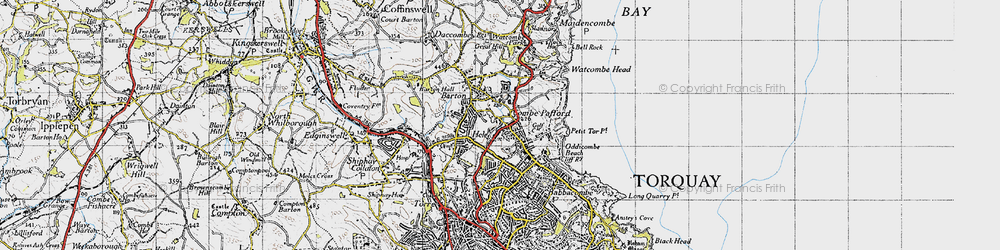 Old map of Combe Pafford in 1946