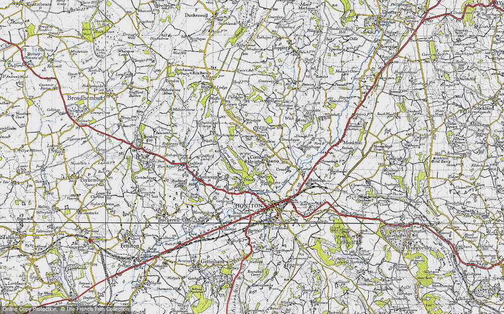 Old Map of Combe Raleigh, 1946 in 1946