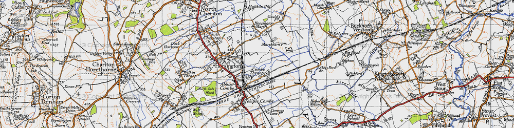 Old map of Combe Throop in 1945