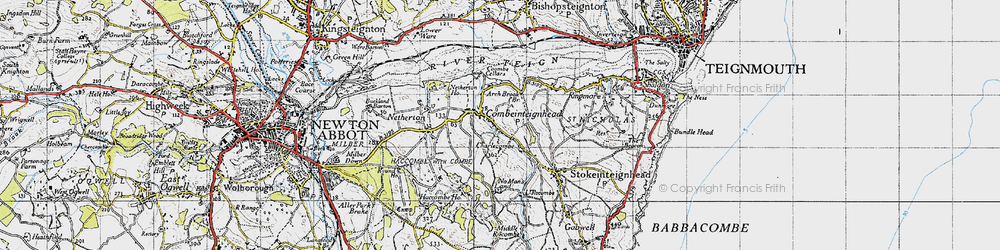 Old map of Combeinteignhead in 1946