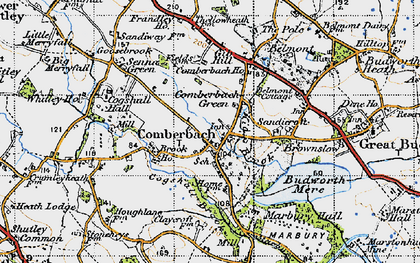 Old map of Comberbach in 1947