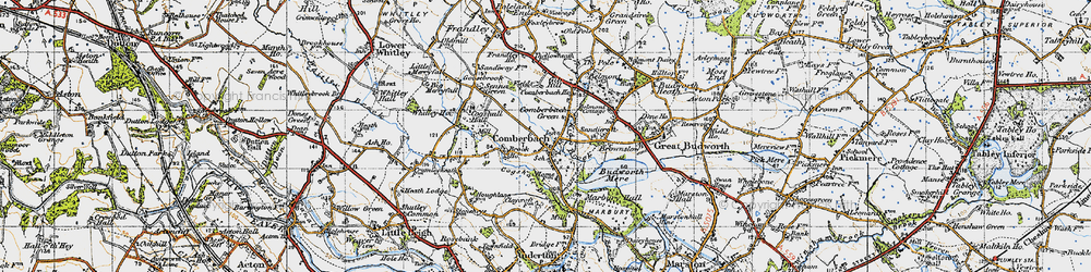 Old map of Comberbach in 1947