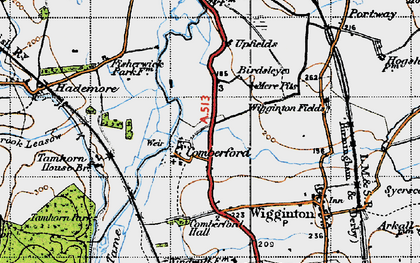 Old map of Wiggington Fields in 1946