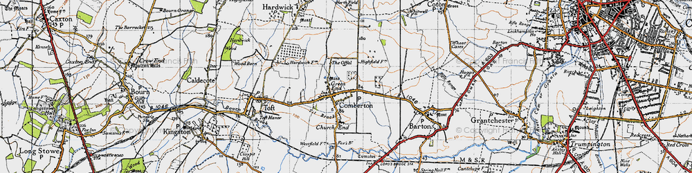 Old map of Comberton in 1946