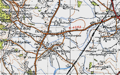 Old map of Comberton in 1947