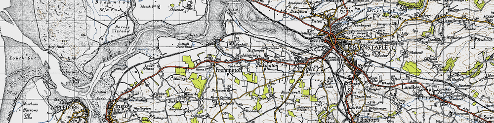 Old map of Combrew in 1946
