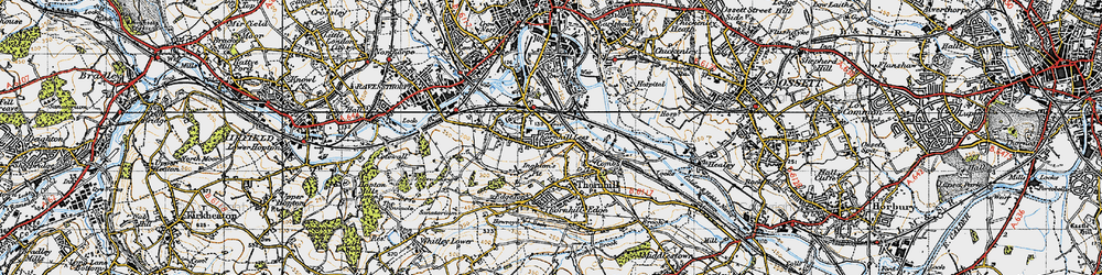 Old map of Combs in 1947