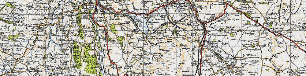 Old map of Combs in 1947