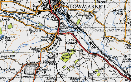 Old map of Combs Ford in 1946