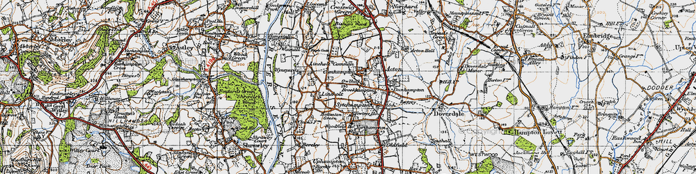 Old map of Comhampton in 1947