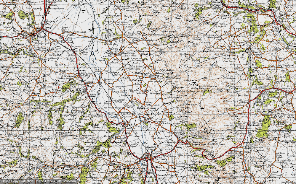 Old Map of Commins, 1947 in 1947