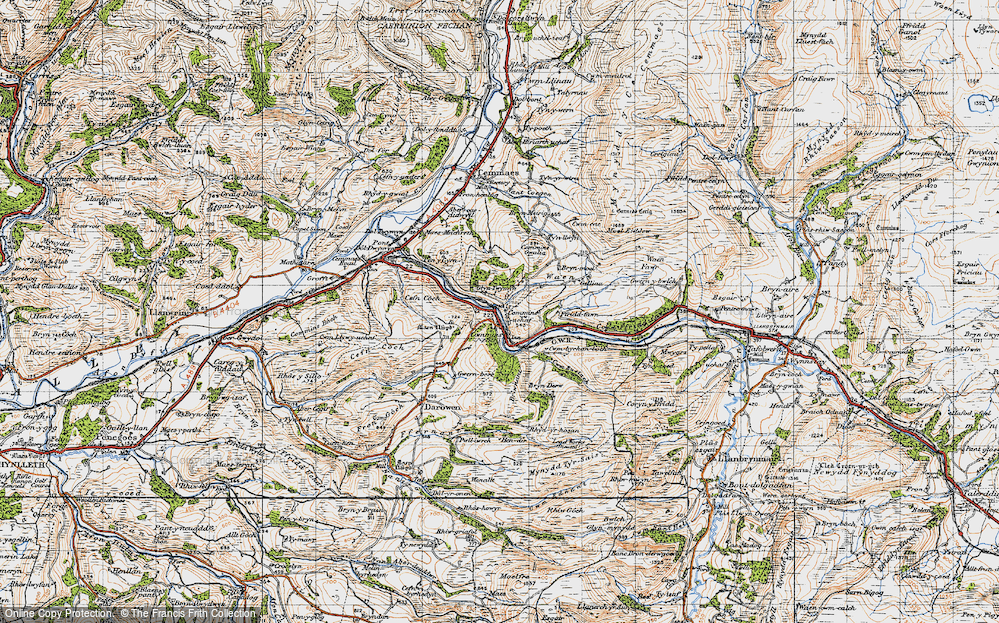 Old Map of Historic Map covering Briwnant in 1947