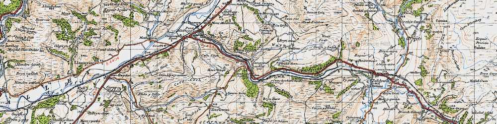 Old map of Briwnant in 1947