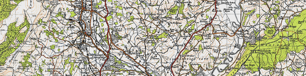 Old map of Common Cefn-llwyn in 1946