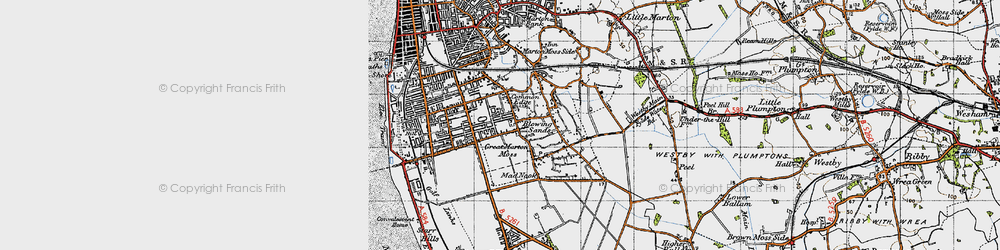 Old map of Common Edge in 1947