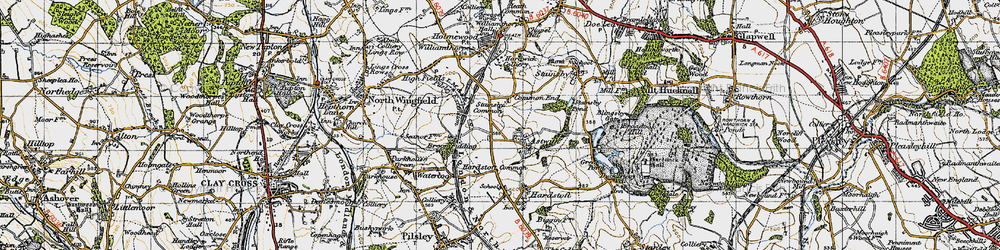 Old map of Broomridding Wood in 1947