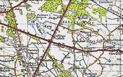 Old map of Abbots Moss in 1947
