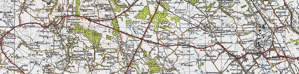 Old map of Abbots Moss in 1947