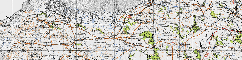 Old map of Common, The in 1946