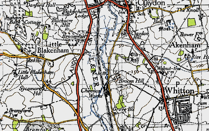 Old map of Common, The in 1946