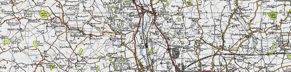 Old map of Common, The in 1946