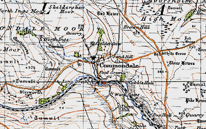 Old map of Black Howes in 1947
