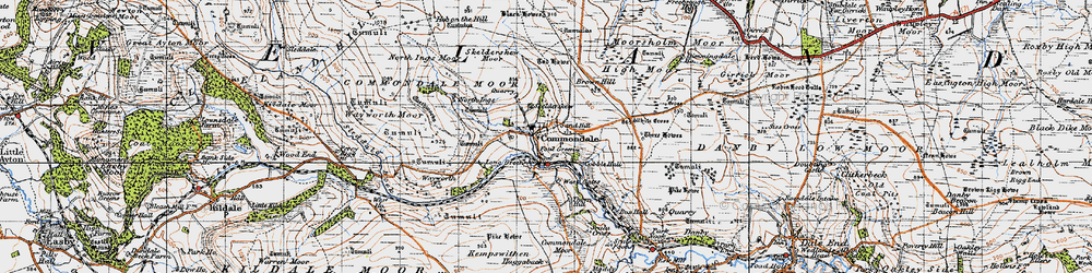 Old map of Black Howes in 1947