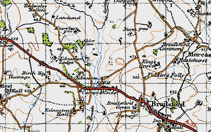 Old map of Brailsford Brook in 1946