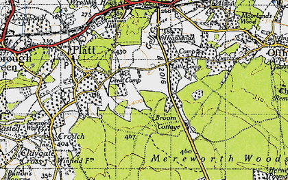 Old map of Mereworth Woods in 1946