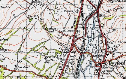 Old map of Compton in 1945