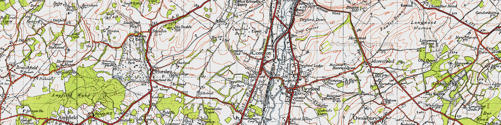 Old map of Compton in 1945