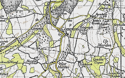 Old map of Bevis's Thumb in 1945