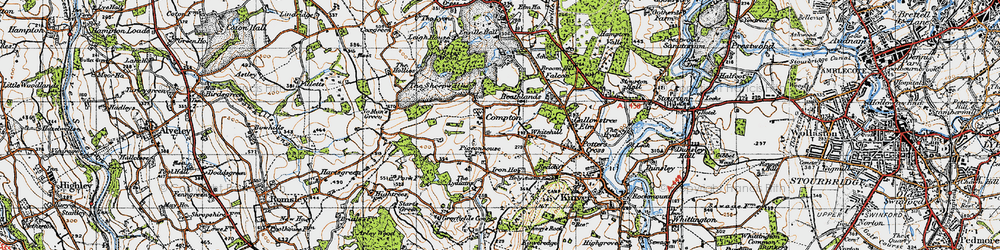 Old map of Compton in 1947