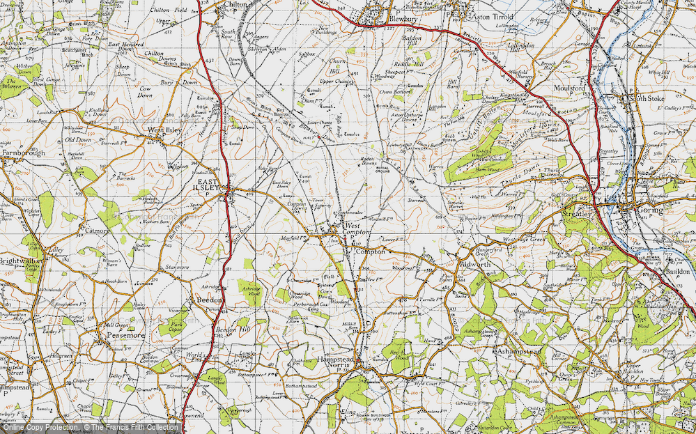 Old Map of Historic Map covering Agricultural Research Council's Field Station in 1947
