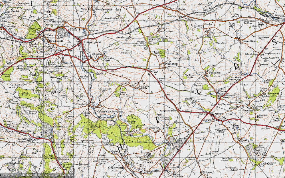 Old Map of Compton Abdale, 1946 in 1946