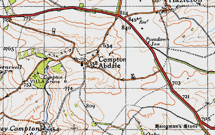 Old map of Compton Abdale in 1946