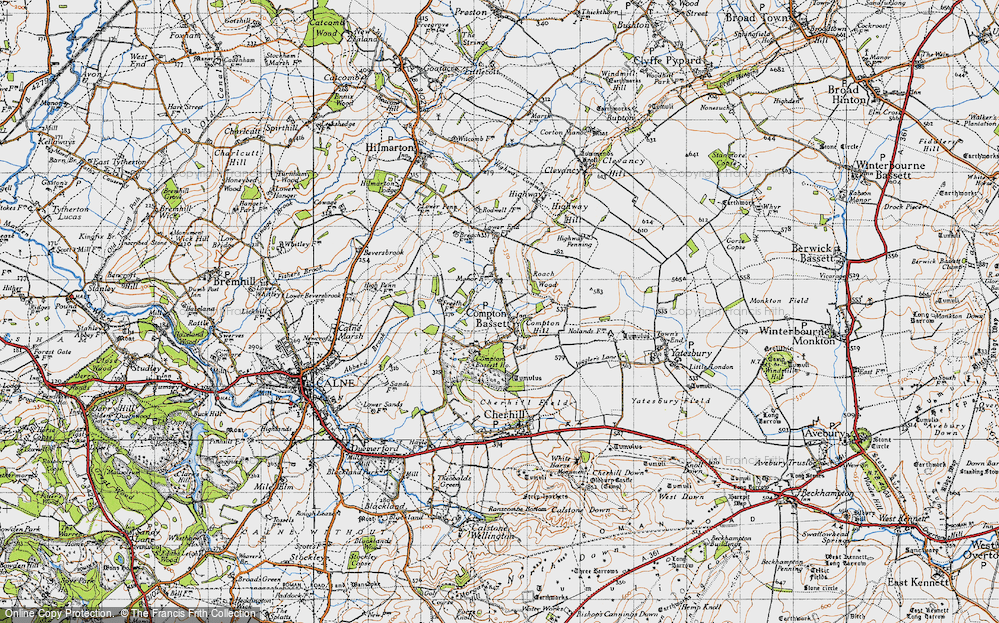 Old Map of Compton Bassett, 1940 in 1940