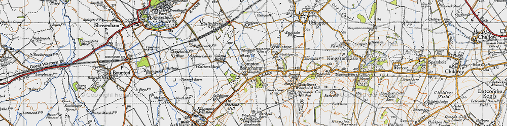 Old map of Compton Beauchamp in 1947