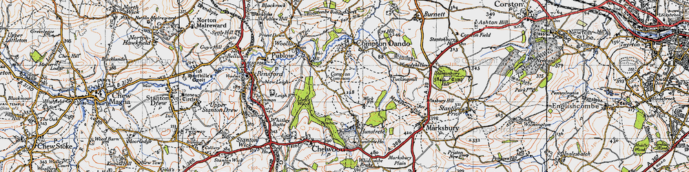 Old map of Compton Common in 1946