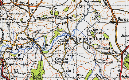 Old map of Compton Dando in 1946