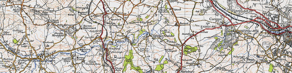 Old map of Compton Dando in 1946
