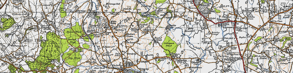 Old map of Compton Green in 1947