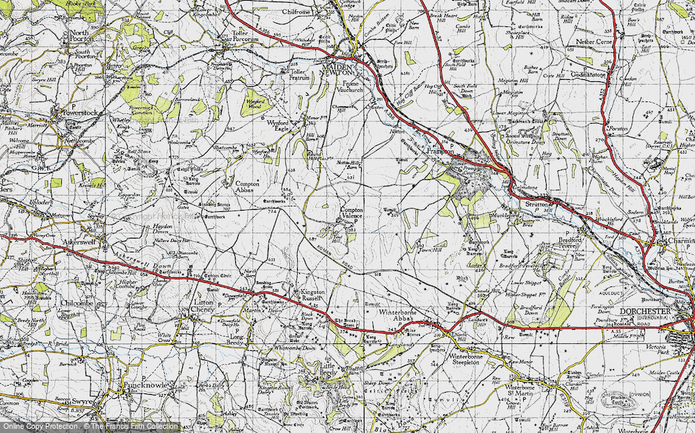 Old Map of Compton Valence, 1945 in 1945