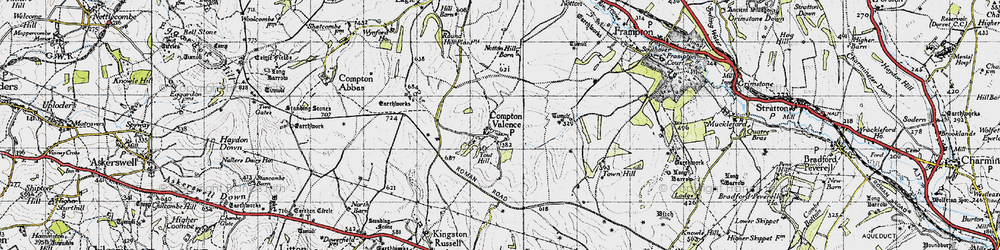 Old map of Compton Valence in 1945